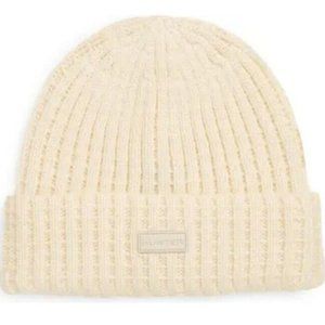 Hunter Waffle Cuff Beanie in White Willow